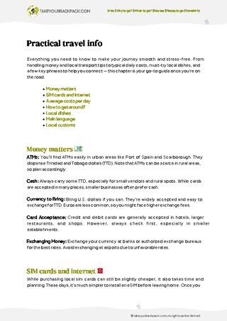 example page 5 from our offline Travel Guide for Trinidad and Tobago